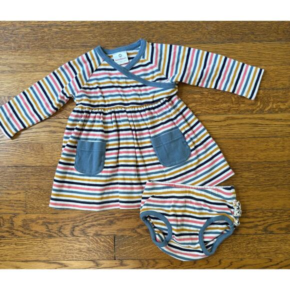 Hanna Andersson Girls' Striped Dress Set Size 3-6 Months - Picture 1 of 4